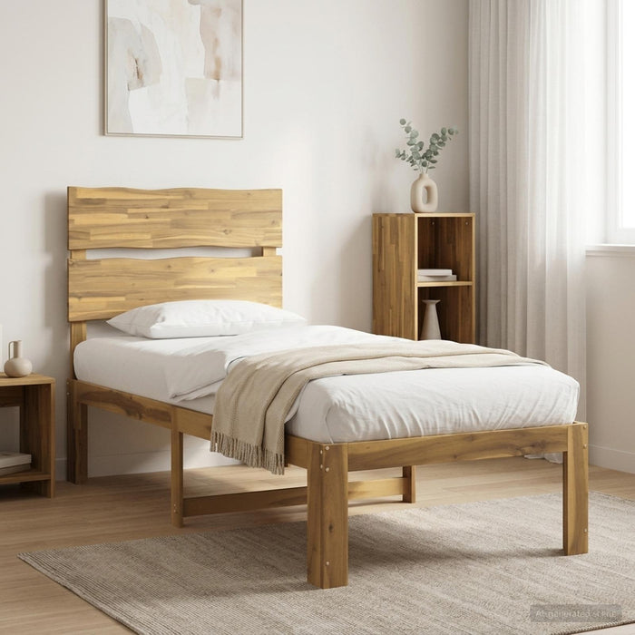 Cadru de pat single cu tablie ROSTOCK Alb 90 x 190 cm WALTI
