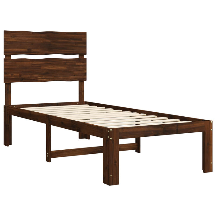 Cadru de pat single cu tablie ROSTOCK Maro închis 90 x 200 cm WALTI