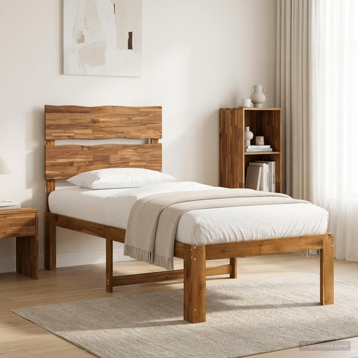 Cadru de pat single cu tablie ROSTOCK natural 90 x 200 cm WALTI