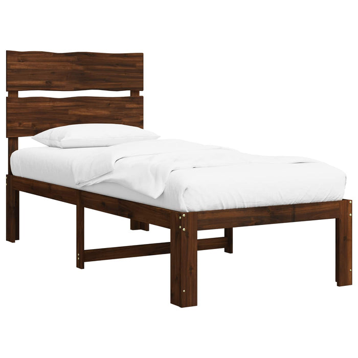 Cadru de pat single cu tablie ROSTOCK Maro închis 100 x 200 cm WALTI