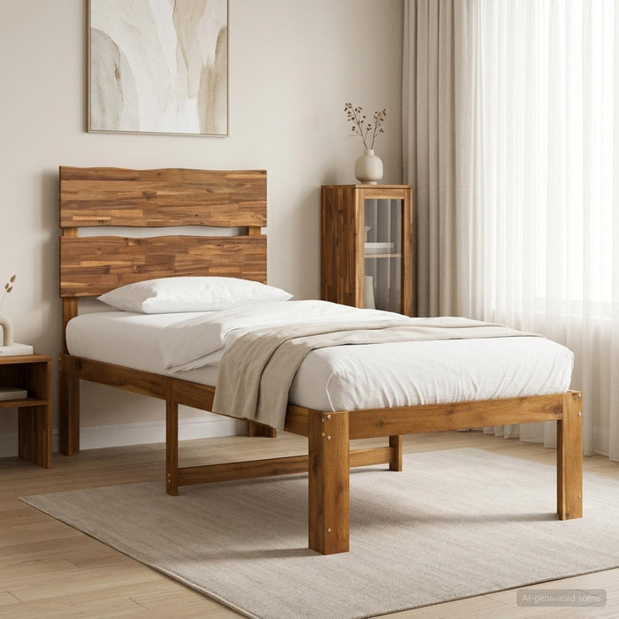Cadru de pat single cu tablie ROSTOCK natural 100 x 200 cm WALTI