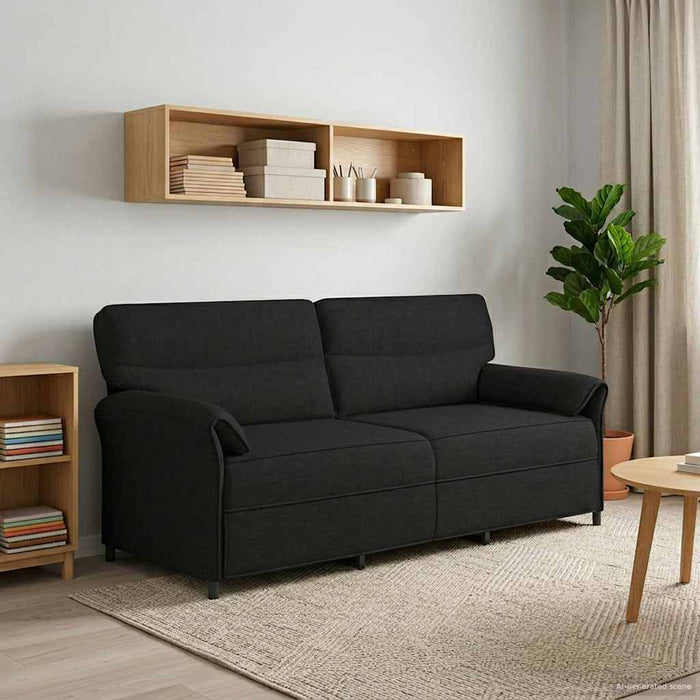 Sofa cu 3 locuri Negru 198 x 83 x 95 cm Țesătură - WALTI WALTI
