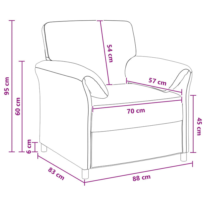 Sofa cu un loc Verde Mării 88 x 83 x 95 cm Catifea WALTI