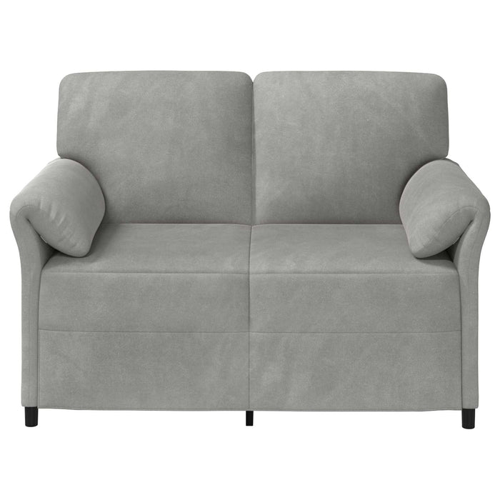 Canapea cu 2 locuri Gri deschis 138 x 83 x 95 cm Catifea - WALTI WALTI