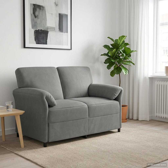 Canapea cu 2 locuri Gri închis 138 x 83 x 95 cm Catifea - WALTI WALTI