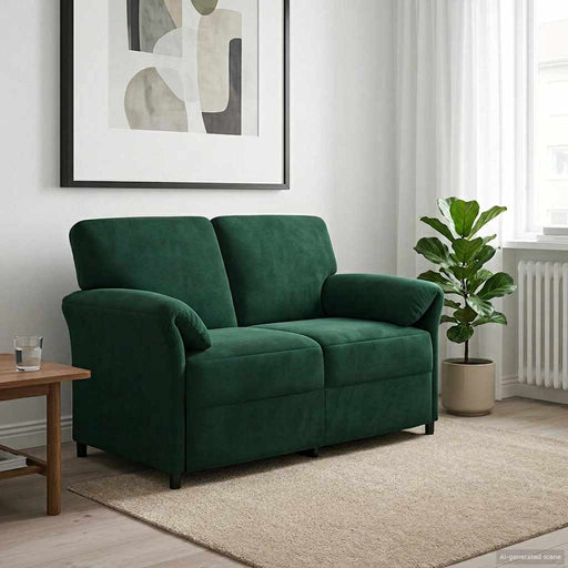 Canapea cu 2 locuri Verde închis 138 x 83 x 95 cm Catifea - WALTI WALTI