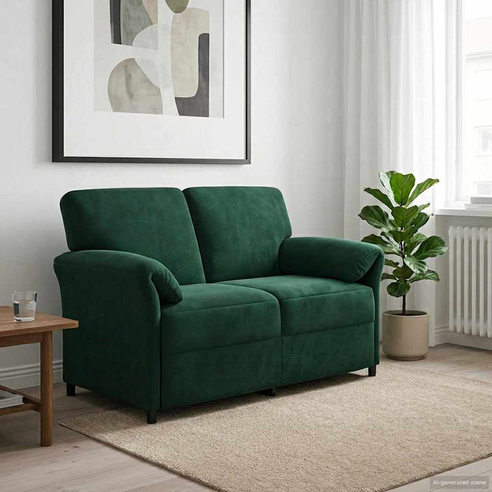 Canapea cu 2 locuri Verde închis 138 x 83 x 95 cm Catifea - WALTI WALTI