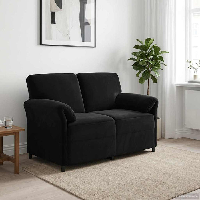 Canapea cu 2 locuri Negru 138 x 83 x 95 cm Catifea - WALTI WALTI
