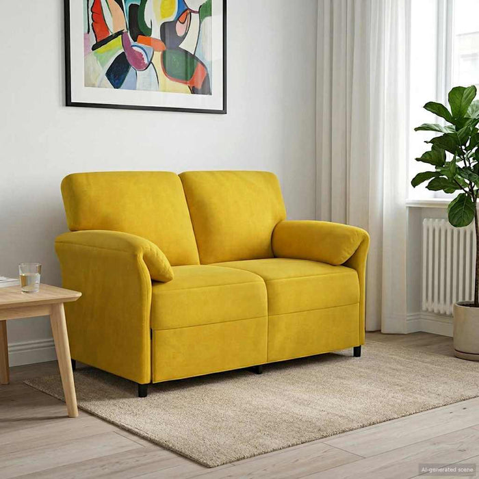 Canapea cu 2 locuri Galben 138 x 83 x 95 cm Catifea - WALTI WALTI