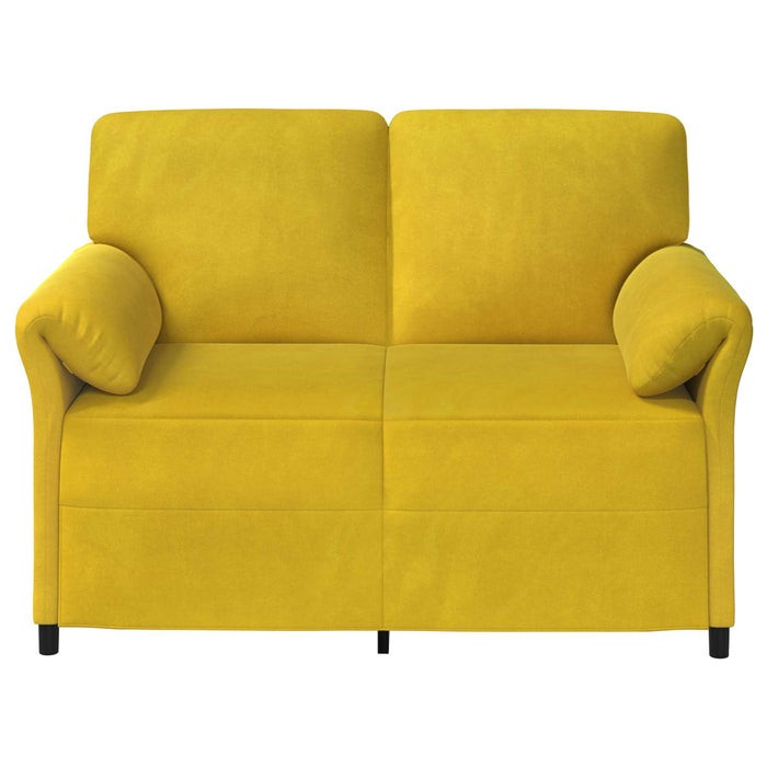 Canapea cu 2 locuri Galben 138 x 83 x 95 cm Catifea - WALTI WALTI