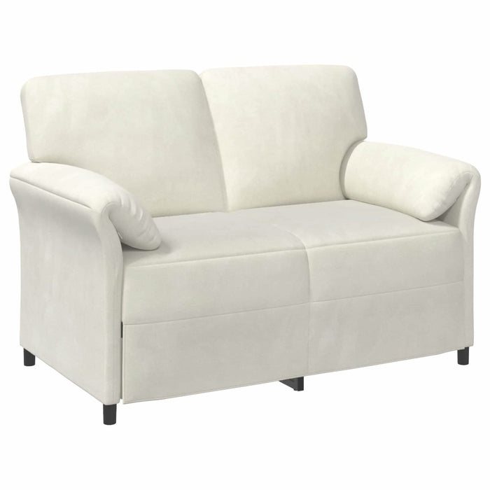 Canapea cu 2 locuri Crem 138 x 83 x 95 cm Catifea - WALTI WALTI