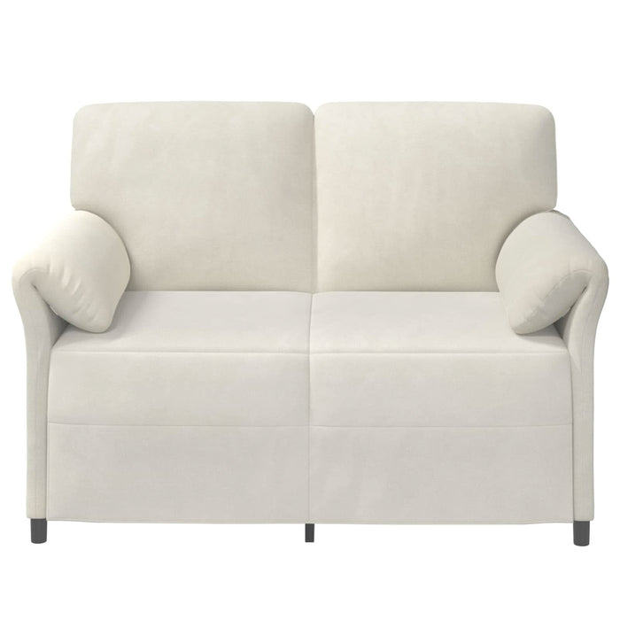 Canapea cu 2 locuri Crem 138 x 83 x 95 cm Catifea - WALTI WALTI