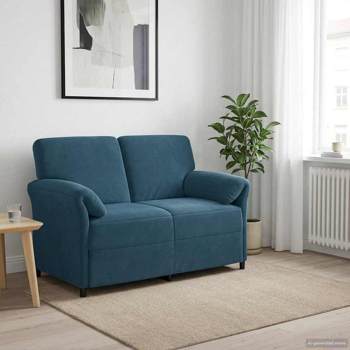 Canapea cu 2 locuri albastru 138 x 83 x 95 cm Catifea - WALTI WALTI