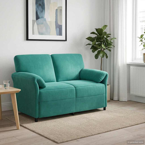 Canapea cu 2 locuri Turcoaz 138 x 83 x 95 cm Catifea - WALTI WALTI
