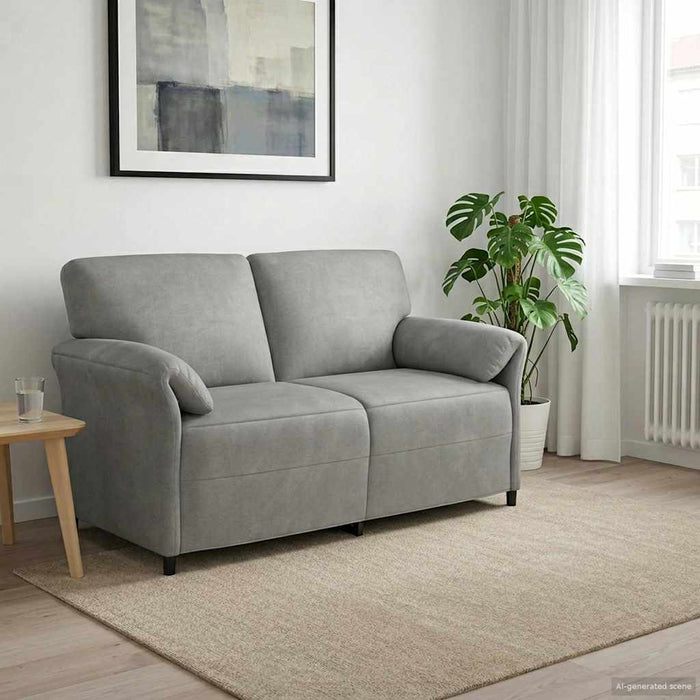 Canapea cu 2 locuri Gri deschis 158 x 83 x 95 cm Catifea - WALTI WALTI