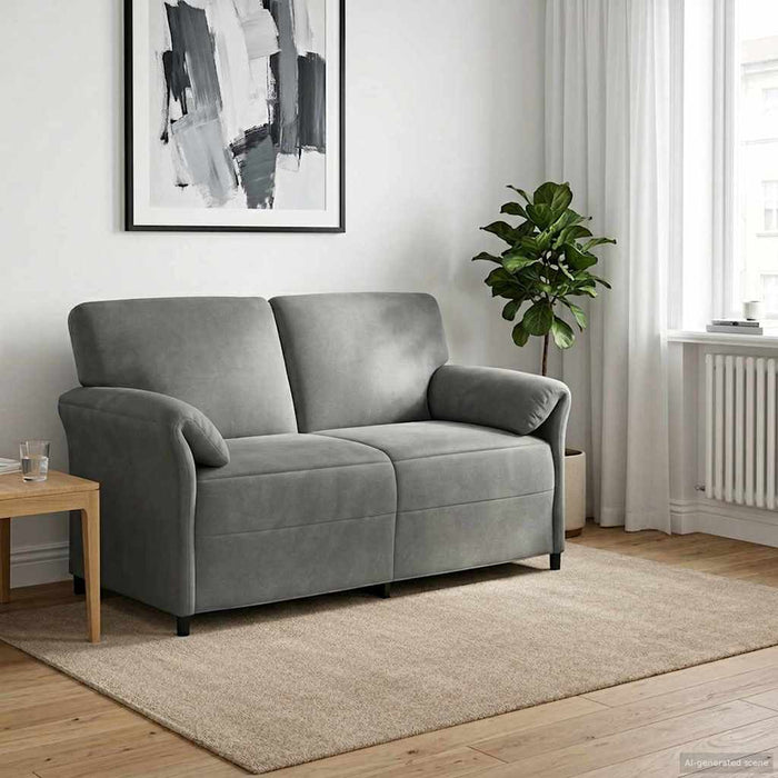 Canapea cu 2 locuri Gri închis 158 x 83 x 95 cm Catifea - WALTI WALTI