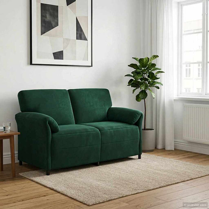 Canapea cu 2 locuri Verde închis 158 x 83 x 95 cm Catifea - WALTI WALTI