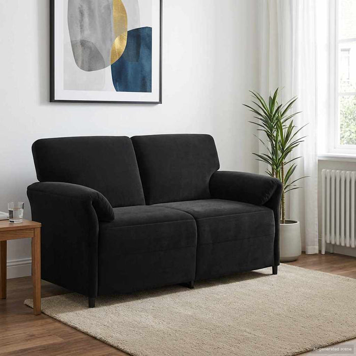Canapea cu 2 locuri Negru 158 x 83 x 95 cm Catifea - WALTI WALTI