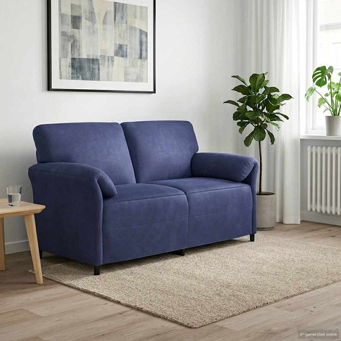 Canapea cu 2 locuri Albastru Poliție 158 x 83 x 95 cm Catifea - WALTI WALTI
