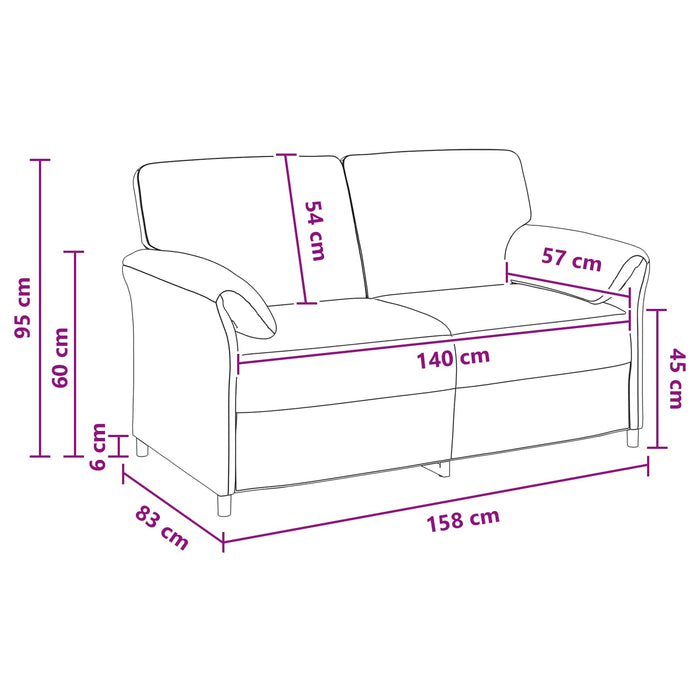 Canapea cu 2 locuri Albastru Poliție 158 x 83 x 95 cm Catifea - WALTI WALTI