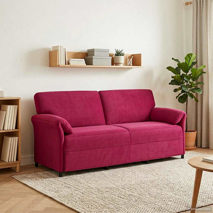 Sofa cu 3 locuri Roșu Vin 198 x 83 x 95 cm Catifea - WALTI WALTI