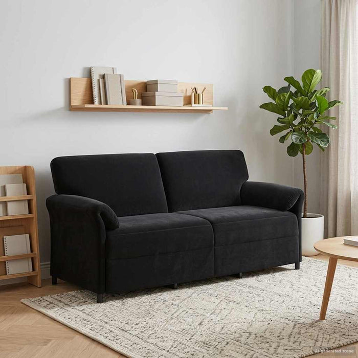 Sofa cu 3 locuri Negru 198 x 83 x 95 cm Catifea - WALTI WALTI