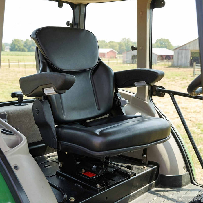 Scaun de tractor cu suspensie Negru 60 x 58 x 72 cm Oțel și PVC - WALTI WALTI