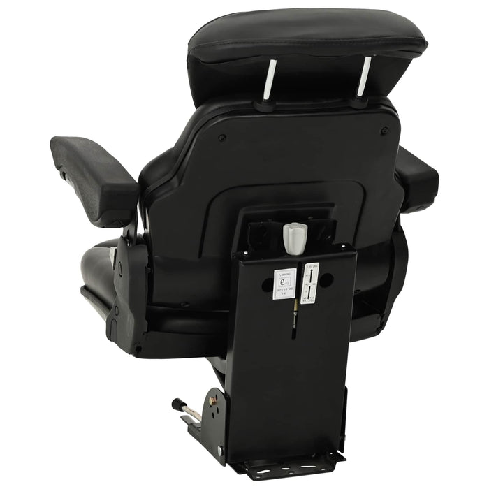 Scaun de tractor cu suspensie Negru 60 x 58 x 72 cm Oțel și PVC - WALTI WALTI