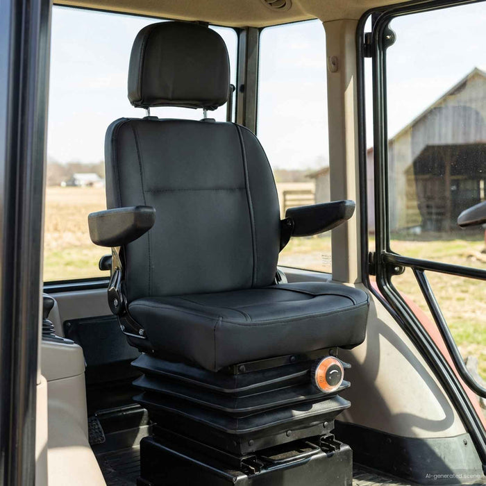 Scaun de tractor cu suspensie Negru 56 x 57 x 87 cm Oțel și PVC WALTI
