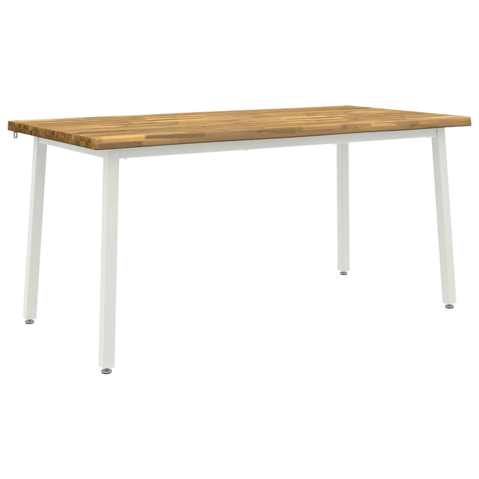 Masa de dining cu margine vie 160 x 70 x 75 cm Alb WALTI