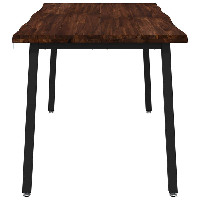 Masa de dining cu margine vie 160 x 80 x 75 cm Maro închis WALTI
