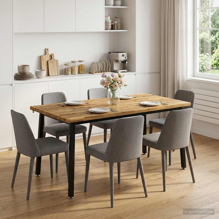 Masa de dining cu margine vie 160 x 80 x 75 cm Alb WALTI