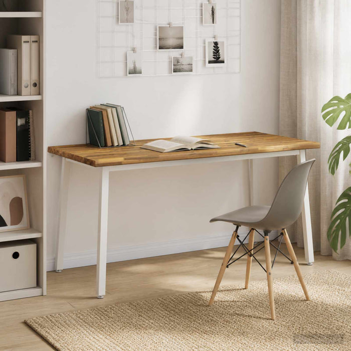 Masa de dining cu margine vie 160 x 70 x 75 cm Alb WALTI