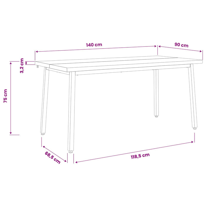 Masa de dining cu margine vie 140 x 90 x 75 cm Maro închis - WALTI WALTI