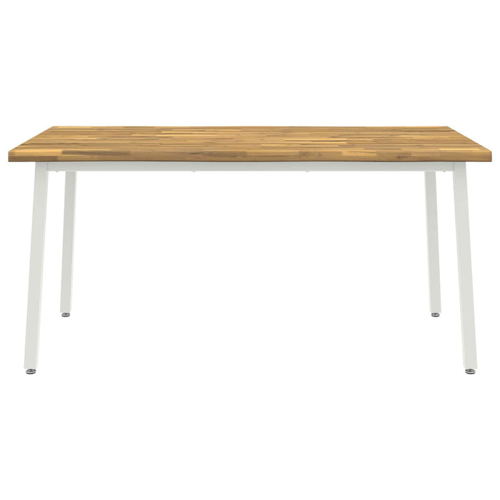 Masa de dining cu margine vie 160 x 90 x 75 cm Alb WALTI