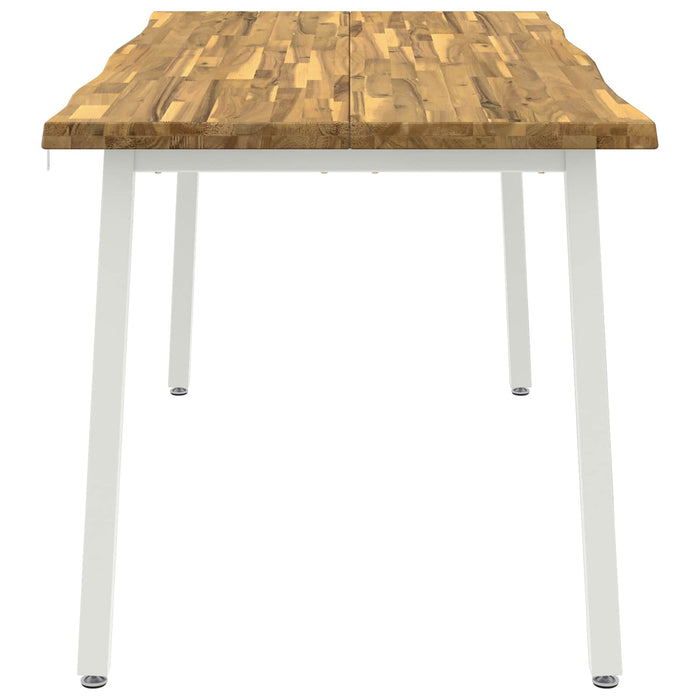 Masa de dining cu margine vie 160 x 90 x 75 cm Alb WALTI