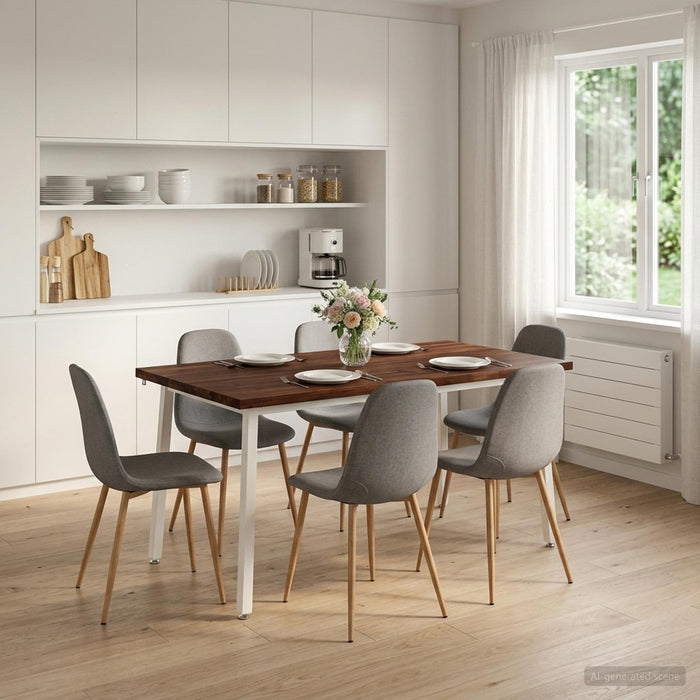 Masă de dining pătrată 160 x 80 x 75 cm Lemn Solid de Acacia WALTI