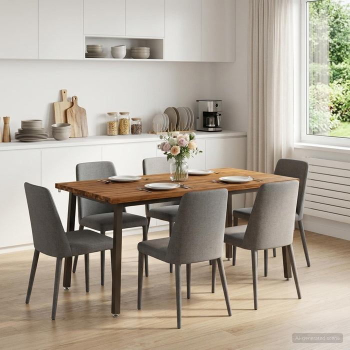 Masă de dining pătrată 160 x 70 x 75 cm Lemn Solid de Acacia WALTI