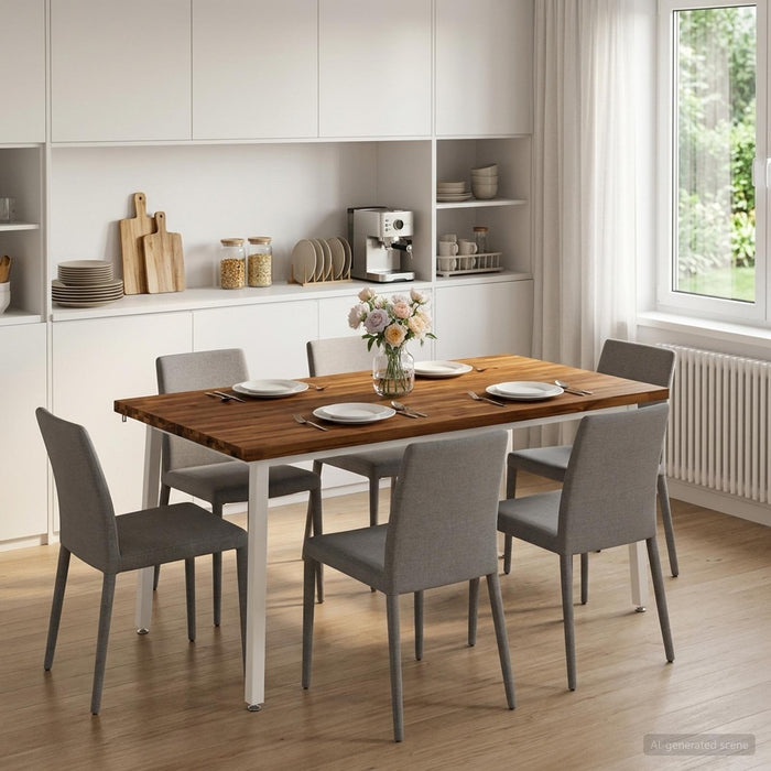 Masă de dining pătrată 160 x 70 x 75 cm Lemn Solid de Acacia WALTI