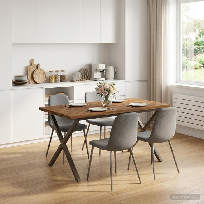 Masa de dining cu margine vie 140 x 80 x 75 cm natural WALTI