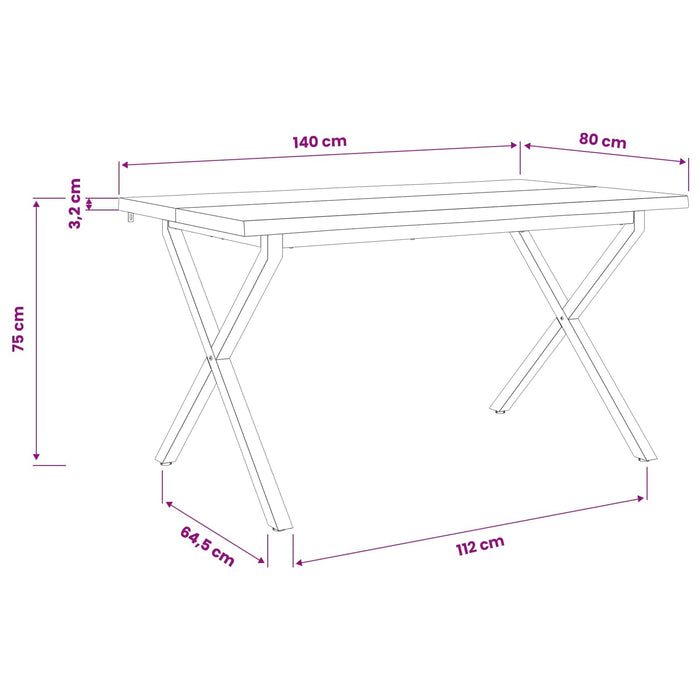Masa de dining cu margine vie 140 x 80 x 75 cm natural - WALTI WALTI