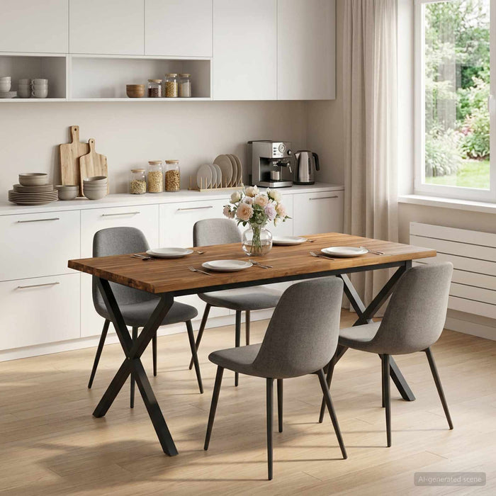 Masa de dining cu margine vie 160 x 70 x 75 cm natural WALTI