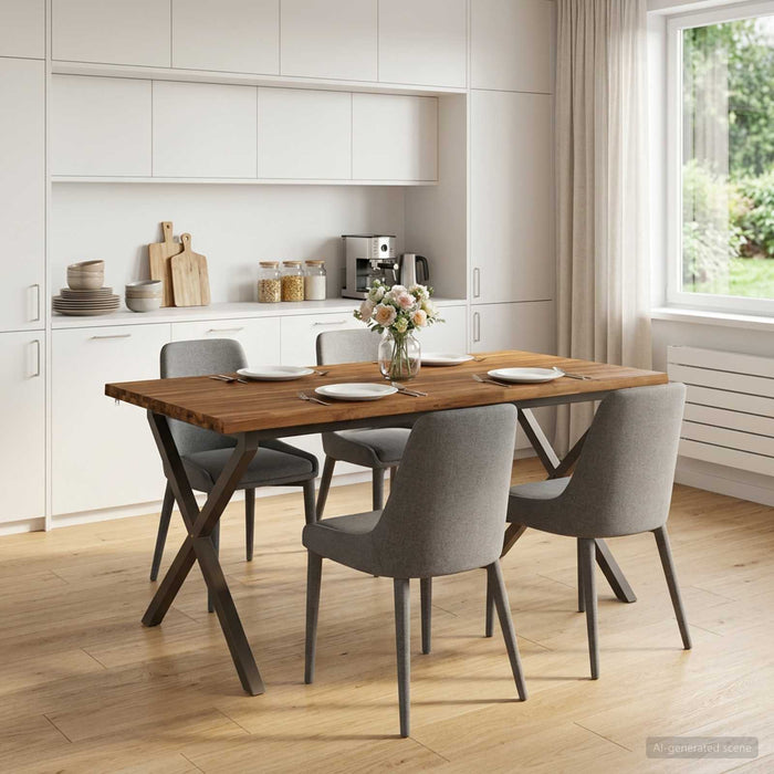 Masa de dining cu margine vie 160 x 80 x 75 cm natural WALTI