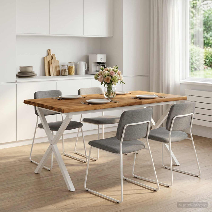 Masa de dining cu margine vie 160 x 80 x 75 cm natural WALTI