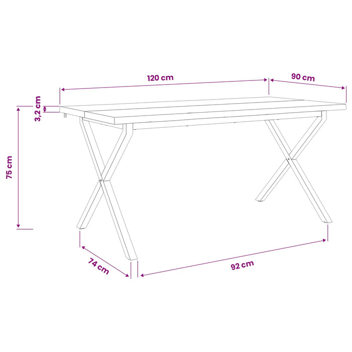 Masa de dining cu margine vie 120 x 90 x 75 cm - WALTI WALTI