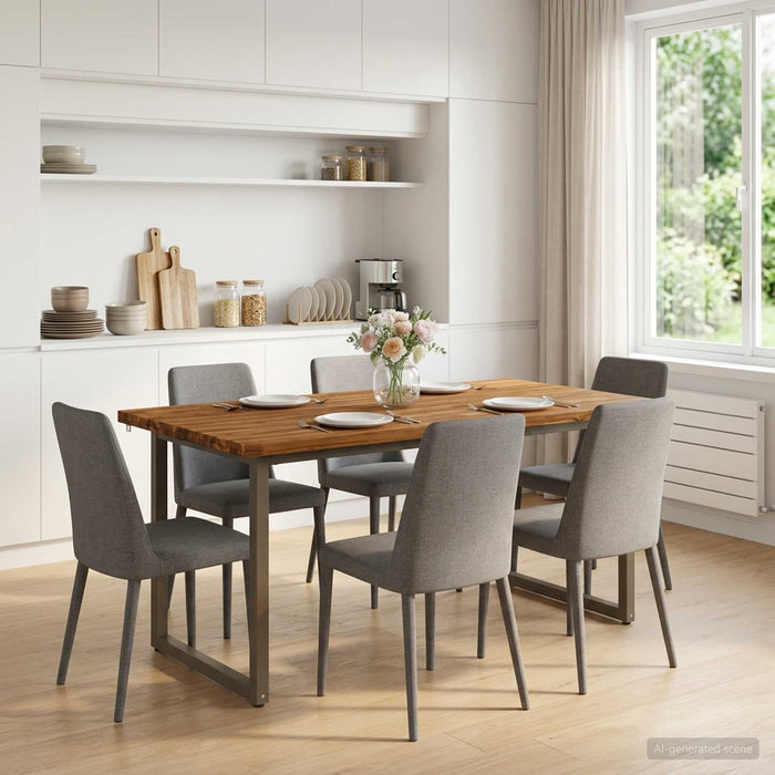 Masă de dining pătrată 160 x 70 x 75 cm Lemn Solid de Acacia WALTI
