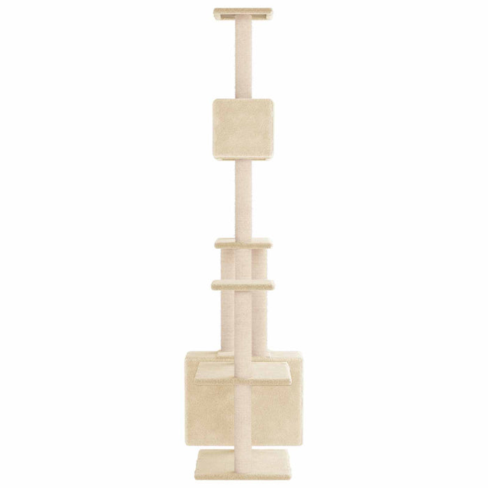 Copac pentru pisici cu stâlpi de zgâriere din sisal Crem WALTI