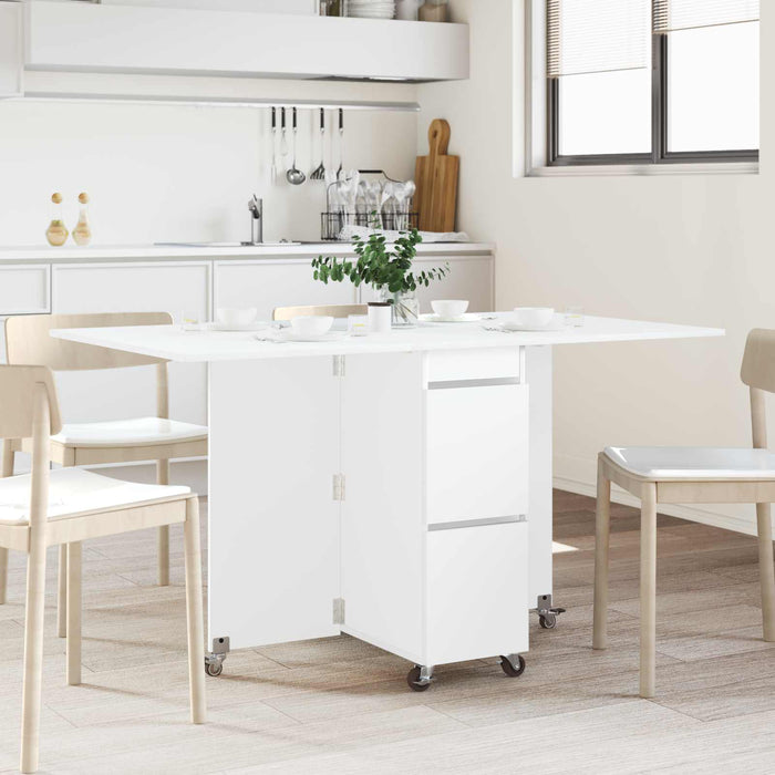 Masă de dining 2 pcs 140 x 80 x 77 cm Lemn prelucrat Alb - WALTI WALTI