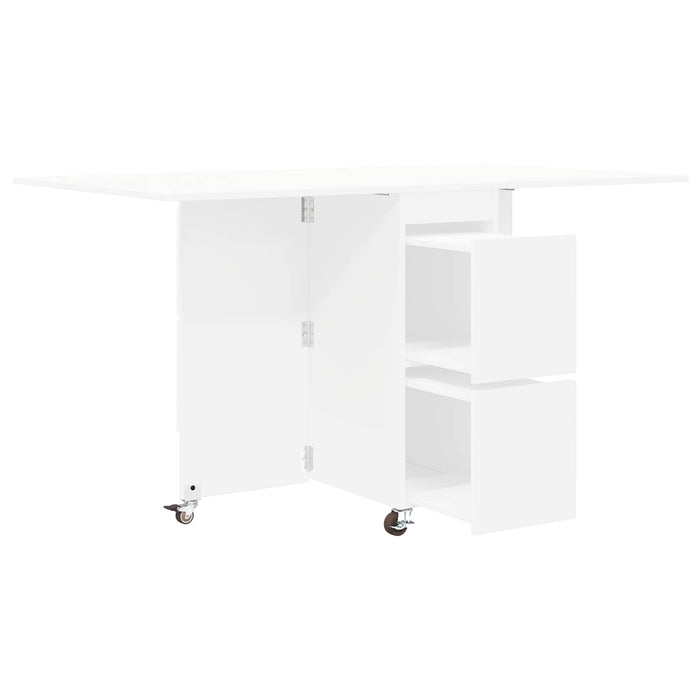 Masă de dining 2 pcs 140 x 80 x 77 cm Lemn prelucrat Alb - WALTI WALTI