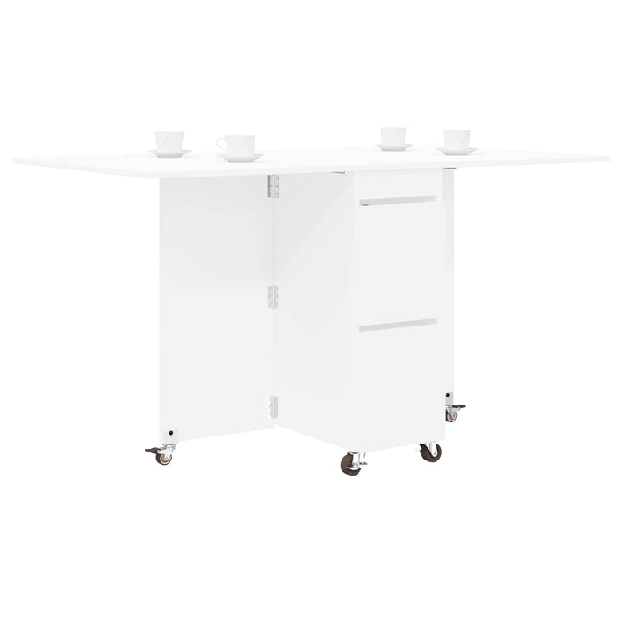 Masă de dining 2 pcs 140 x 80 x 77 cm Lemn prelucrat Alb - WALTI WALTI